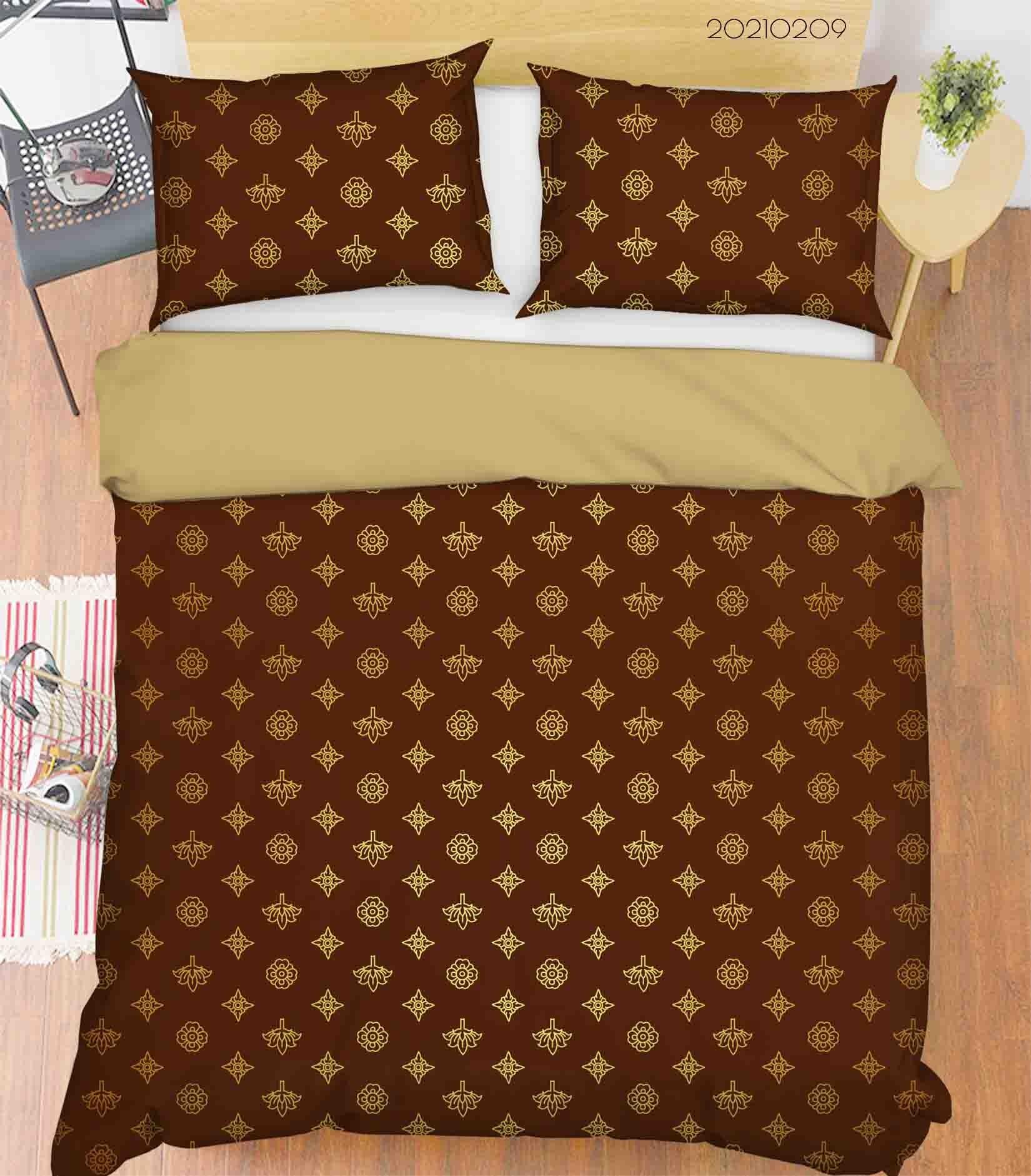 3D Abstract Golden Decoration Quilt Cover Set Bedding Set Duvet Cover Pillowcases 284- Jess Art Decoration