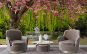 3D Floral Pink Plant Willow Fountain Bench Landscape Wall Mural Wallpaper LLL 1972- Jess Art Decoration