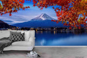 3D Japan Mount Fuji Maple Leaf Lake Wall Mural Wallpaper LQH 101- Jess Art Decoration