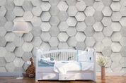 3D silver grey hexagon wall mural wallpaper 12- Jess Art Decoration