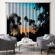 3D Tropical Plants Trees Sunrise Scenery Curtains and Drapes GD 1990- Jess Art Decoration