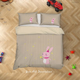 3D Cartoon Cute Animal Rabbit Star Quilt Cover Set Bedding Set Duvet Cover Pillowcases WJ 9557- Jess Art Decoration