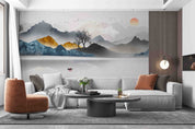 3D Abstract Oil Painting Mountain Tree Bird Sun Wall Mural Wallpaper GD 1981- Jess Art Decoration