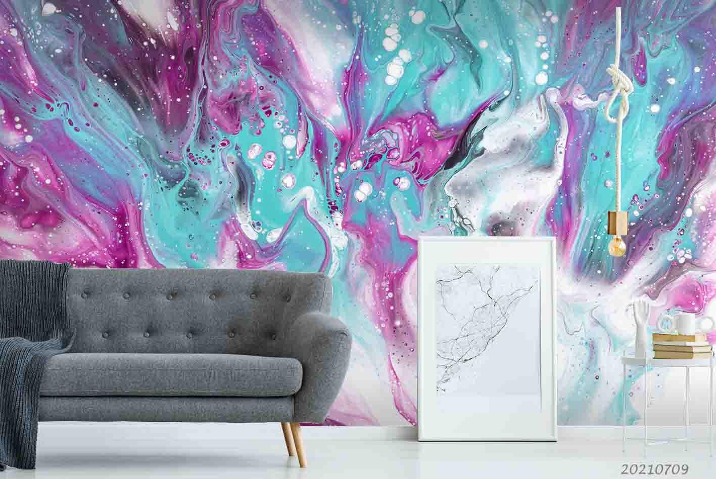 3D Colorful Liquid Texture Wall Mural Wallpaper SWW4207- Jess Art Decoration
