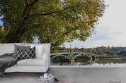 3D City Forest Bridge Tree Landscape Wall Mural Wallpaper LQH 109- Jess Art Decoration