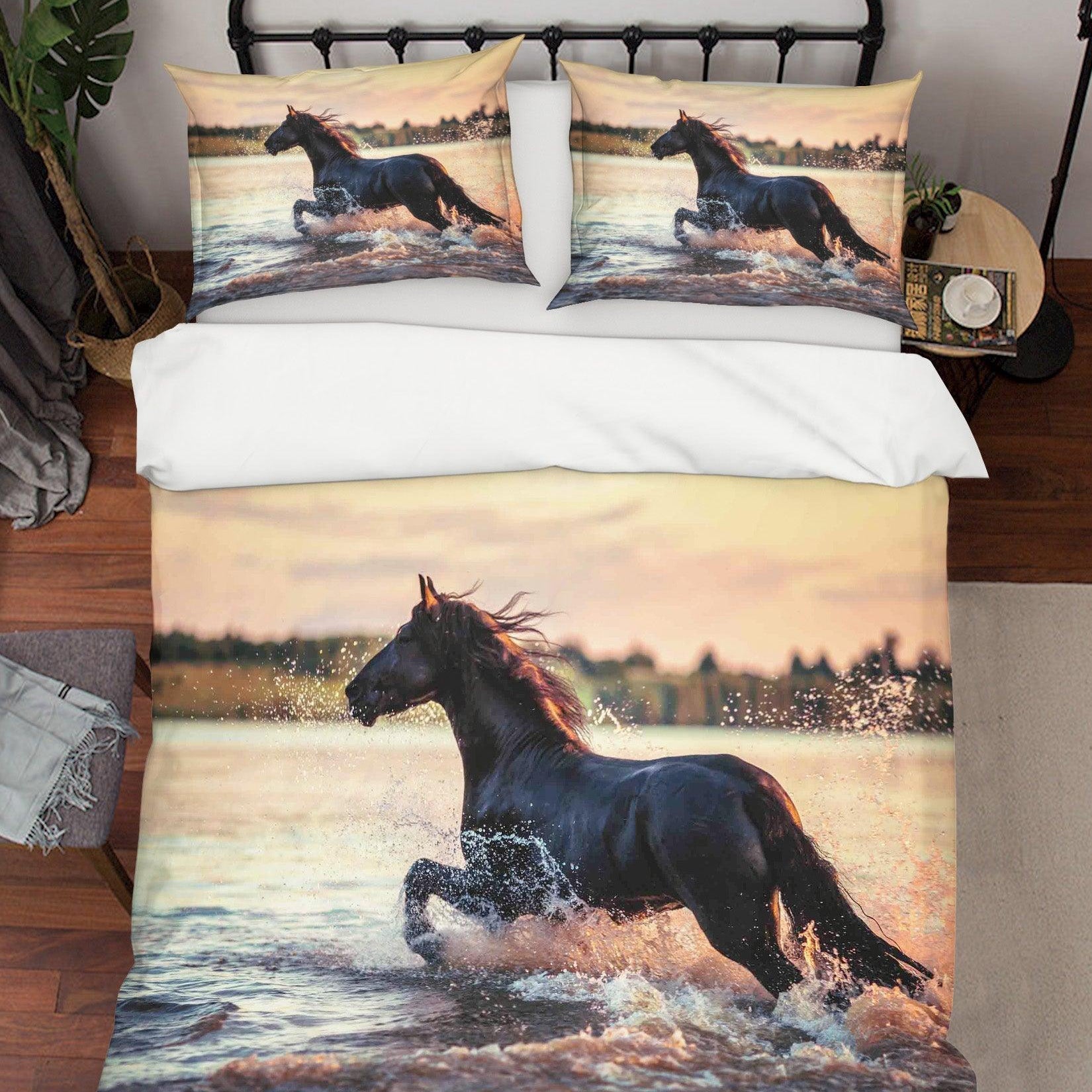3D Horse Quilt Cover Set Bedding Set Pillowcases  46- Jess Art Decoration