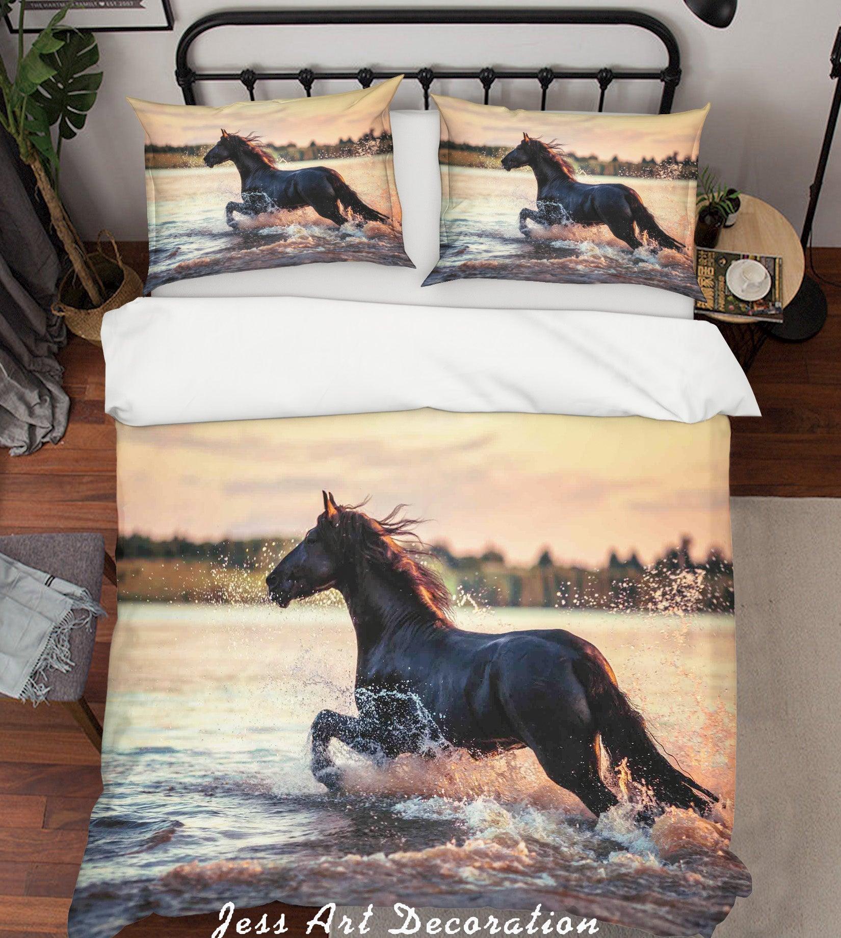 3D Horse Quilt Cover Set Bedding Set Pillowcases  46- Jess Art Decoration