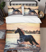 3D Horse Quilt Cover Set Bedding Set Pillowcases  46- Jess Art Decoration