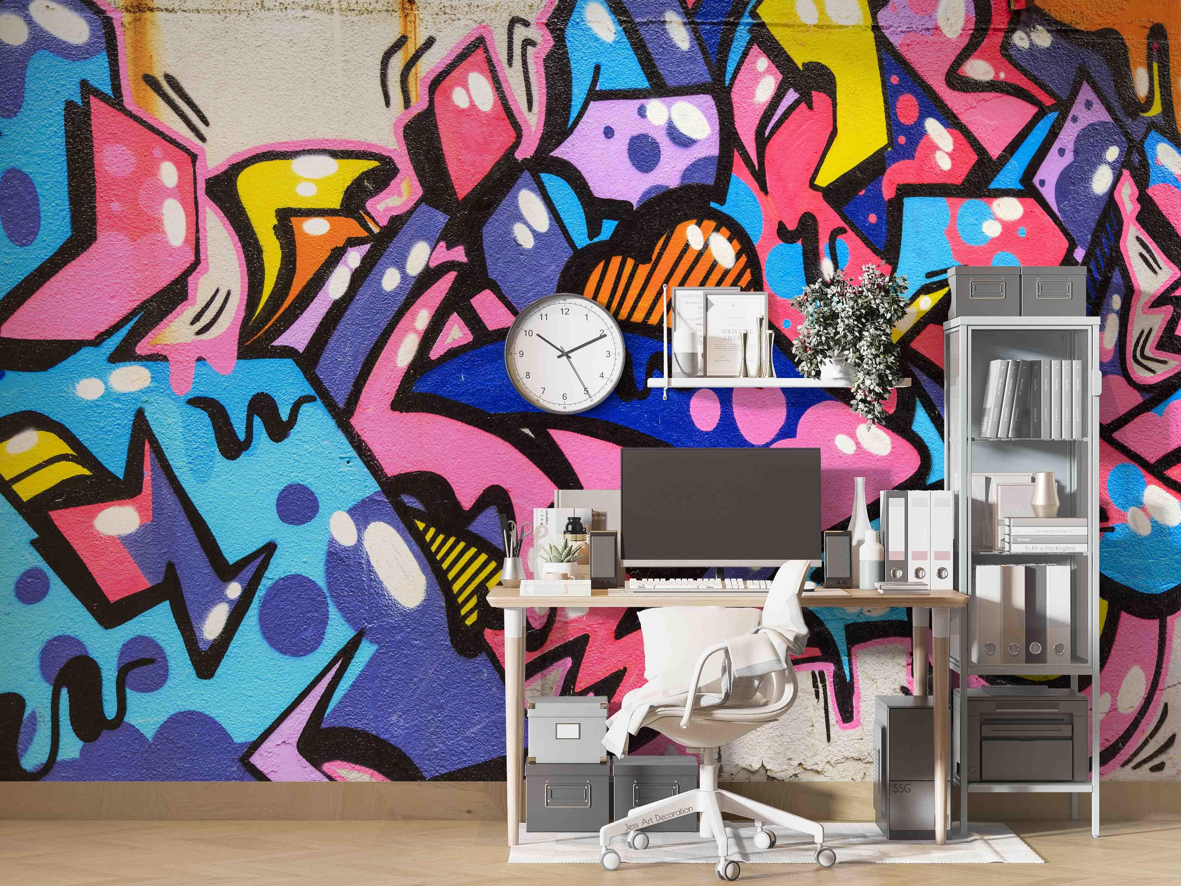 3D Abstract Graffiti Wall Mural Wallpaper  sww 72- Jess Art Decoration