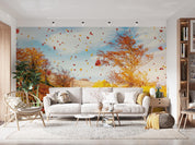 3D Birch Forest Sunny Autumn Season Wall Mural Wallpaper GD 2372- Jess Art Decoration
