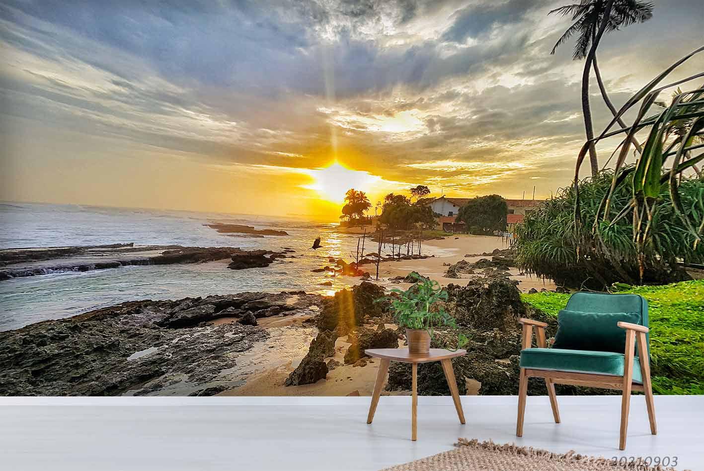 3D Sunset Sky Sea Landscape Wall Mural Wallpaper LQH 110- Jess Art Decoration