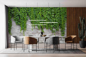 3D Stone Wall Green Plant Wall Mural Wallpaper LQH 69- Jess Art Decoration