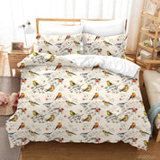 3D Hand Drawn Animal Bird Branch Quilt Cover Set Bedding Set Duvet Cover Pillowcases 63- Jess Art Decoration
