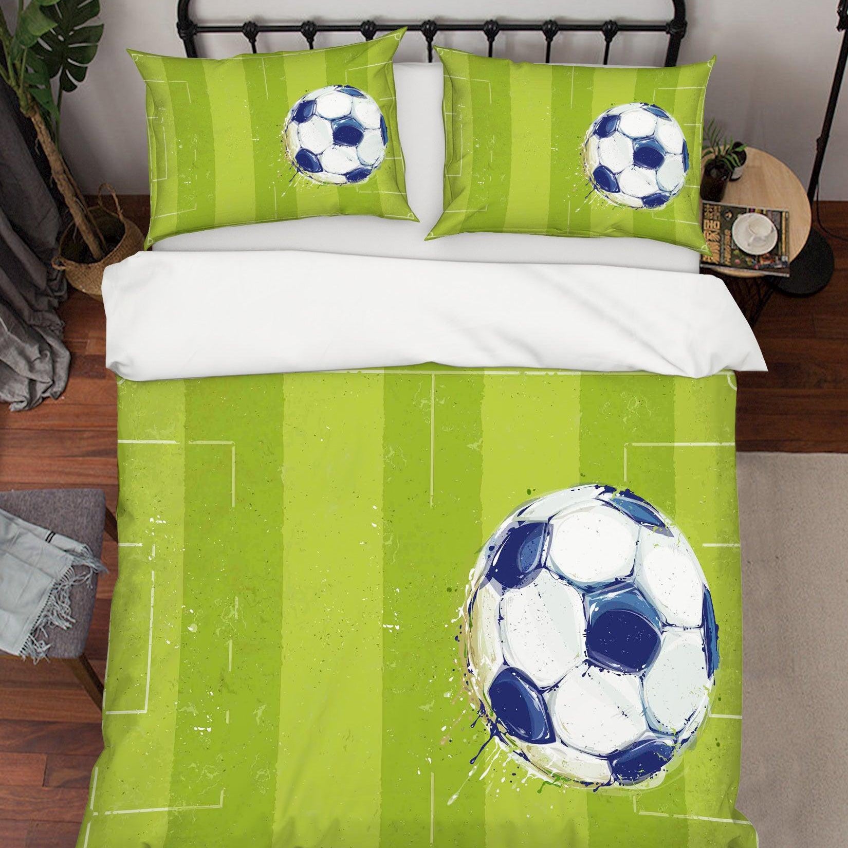 3D Green Football Field Quilt Cover Set Bedding Set Pillowcases 21- Jess Art Decoration