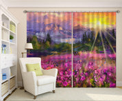 3D Landscape Oil Painting Mountain Flowers Curtains and Drapes SF128- Jess Art Decoration
