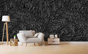 3D Black Sculpture Floral Pattern Wall Mural Wallpaper 68- Jess Art Decoration
