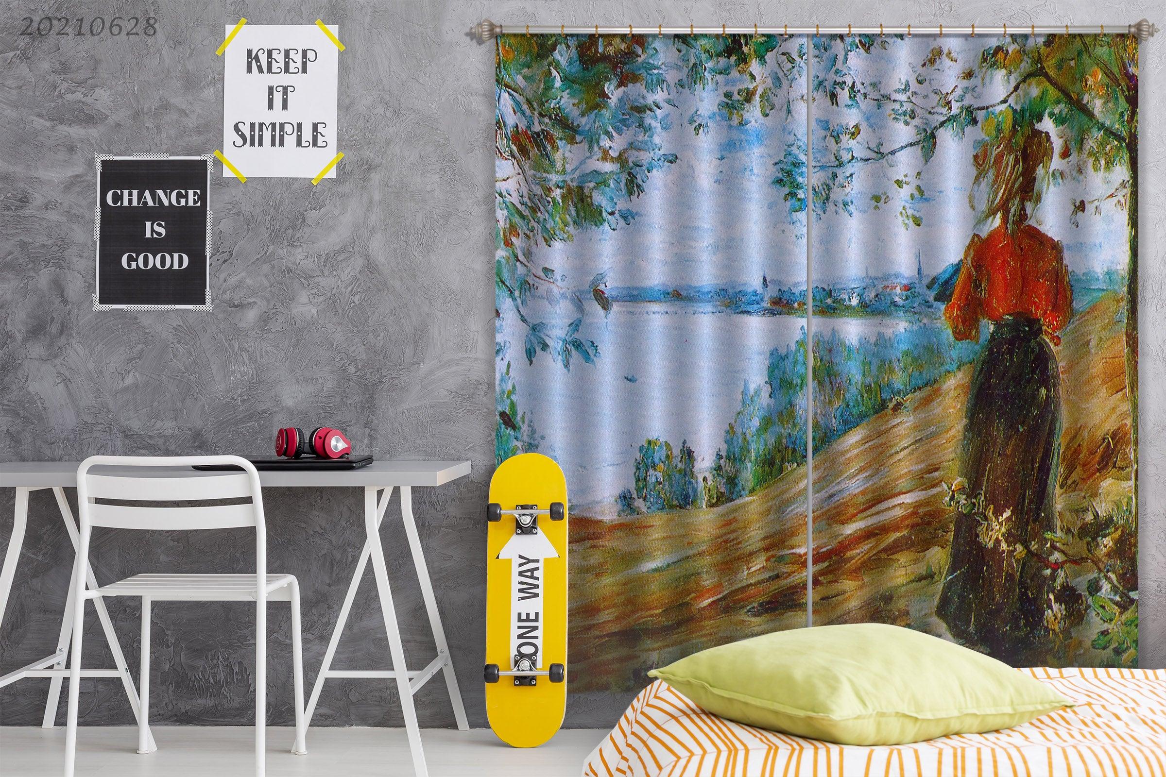 3D Landscape Oil Painting Curtains and Drapes LQH 24- Jess Art Decoration