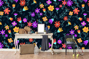 3D cartoon color flower pattern wall mural wallpaper 13- Jess Art Decoration