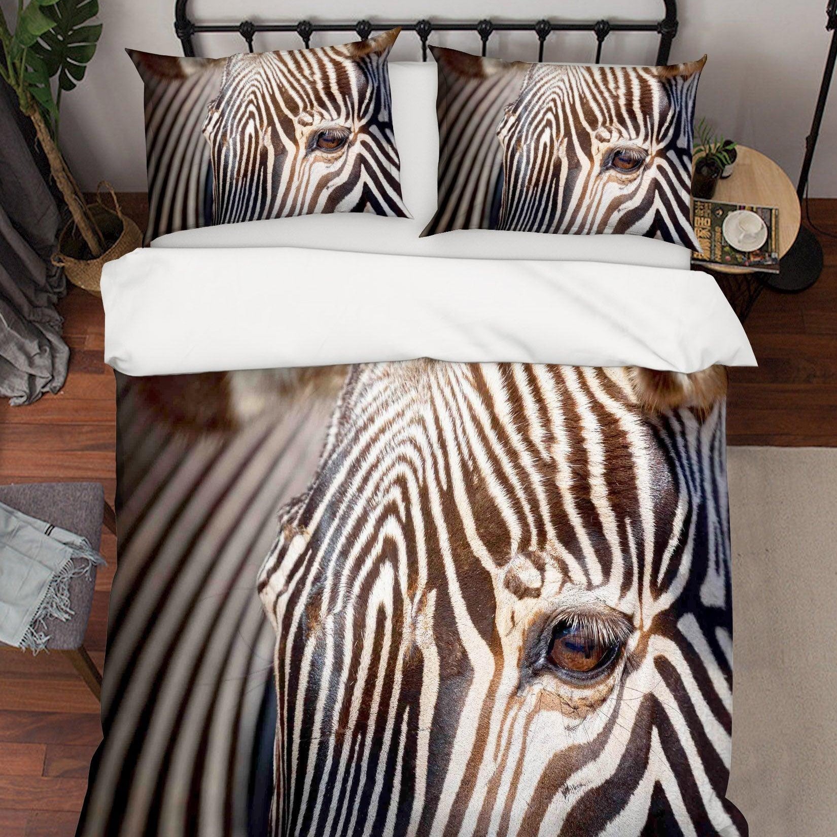 3D Zebra Quilt Cover Set Bedding Set Duvet Cover Pillowcases SF89- Jess Art Decoration