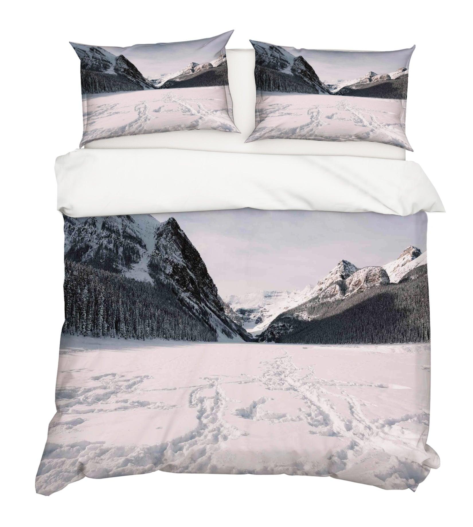 3D Snow Road Mountain Quilt Cover Set Bedding Set Pillowcases 75- Jess Art Decoration