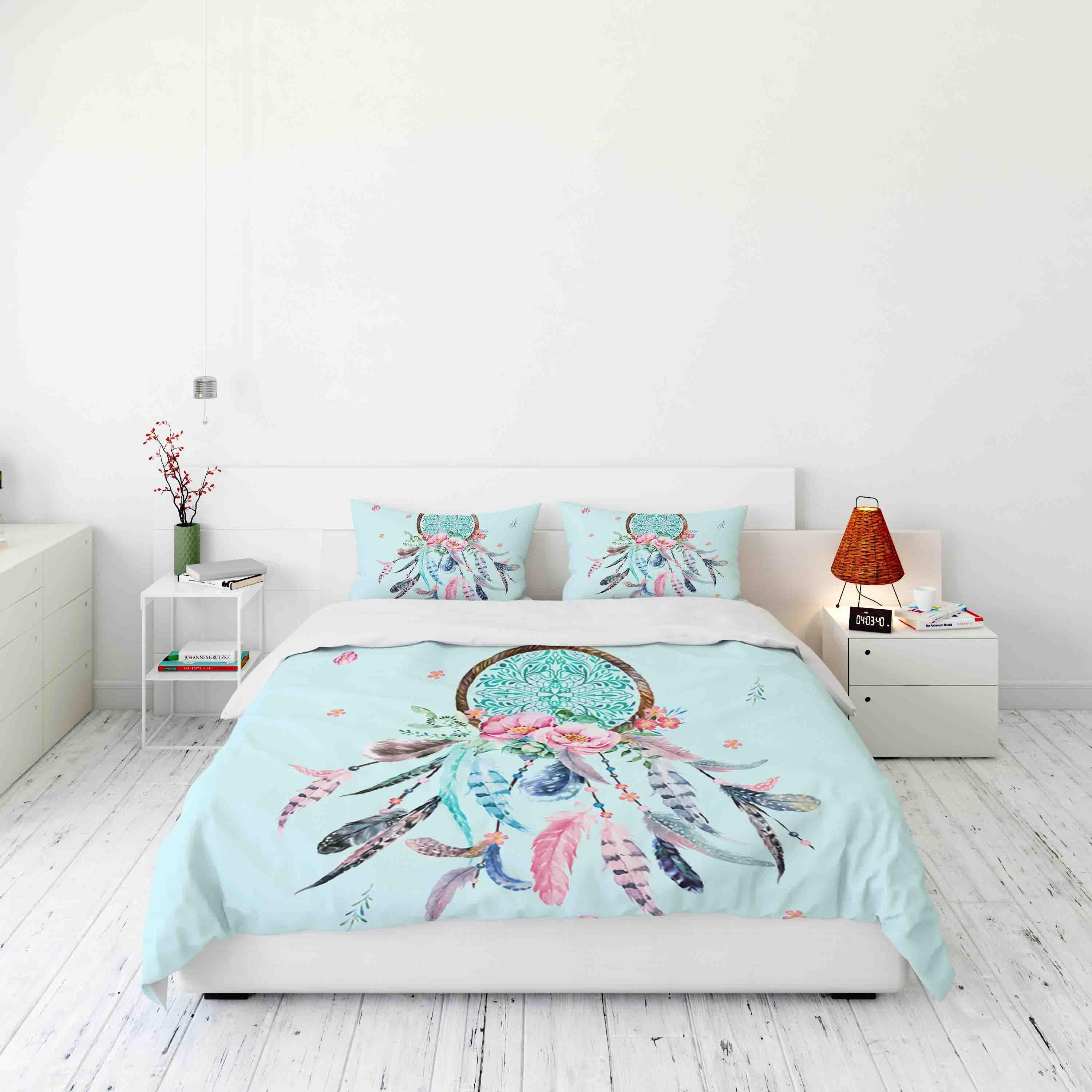 3D Blue Dream Catcher Quilt Cover Set Bedding Set Duvet Cover Pillowcases JN 1185- Jess Art Decoration