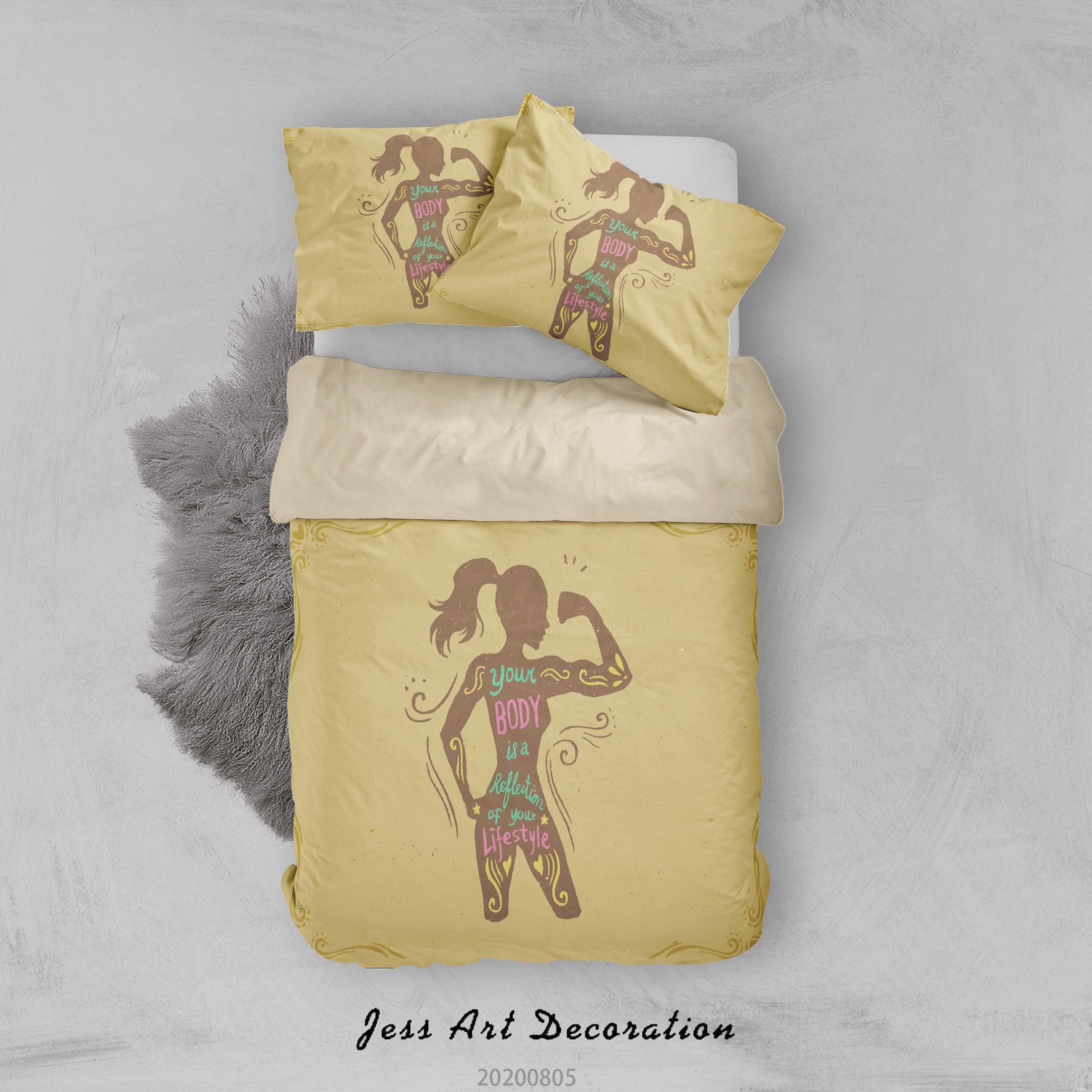 3D Girl's Lifestyle Body Fitness Quilt Cover Set Bedding Set Duvet Cover Pillowcases LXL 79- Jess Art Decoration