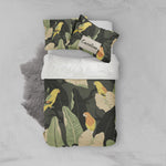 3D Green Leafed Bird Quilt Cover Set Bedding Set Pillowcases 77- Jess Art Decoration