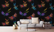 3D Black Dragonfly Wall Mural Wallpaper SF98- Jess Art Decoration