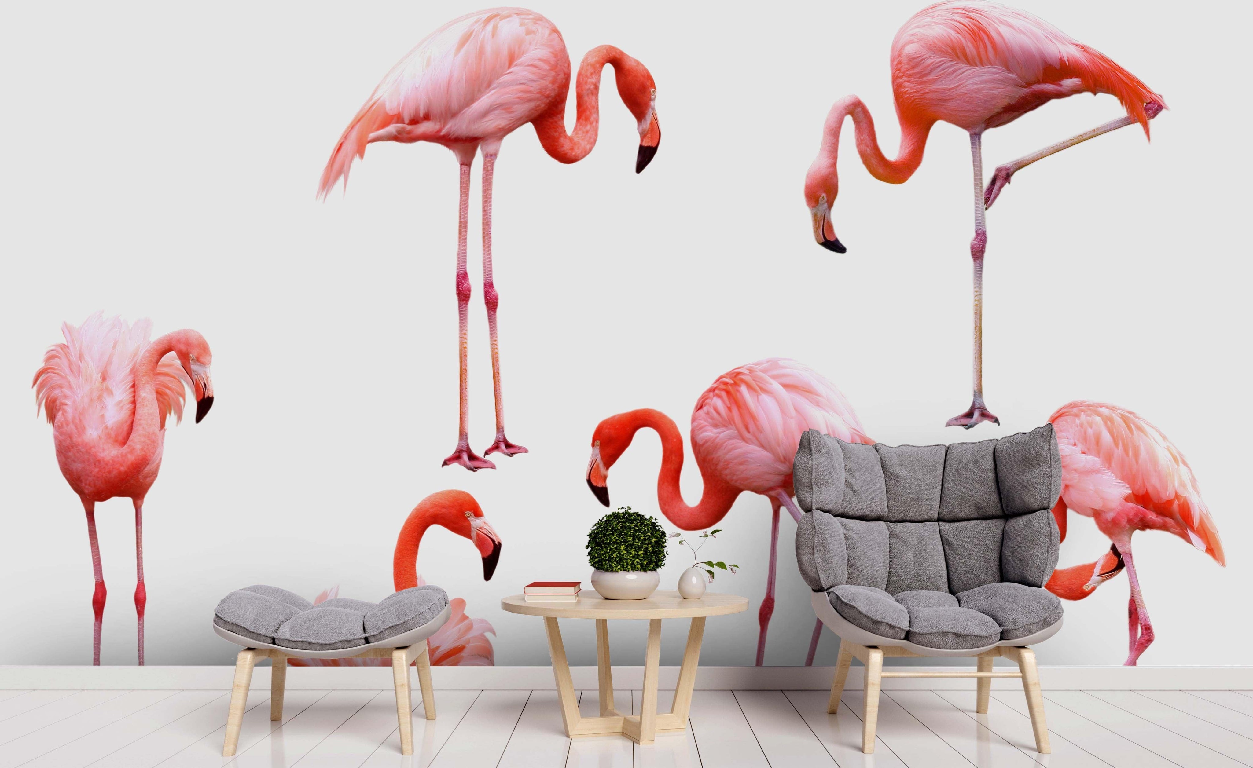 3D Watercolor Pink Flamingo Wall Mural Wallpaper 01- Jess Art Decoration
