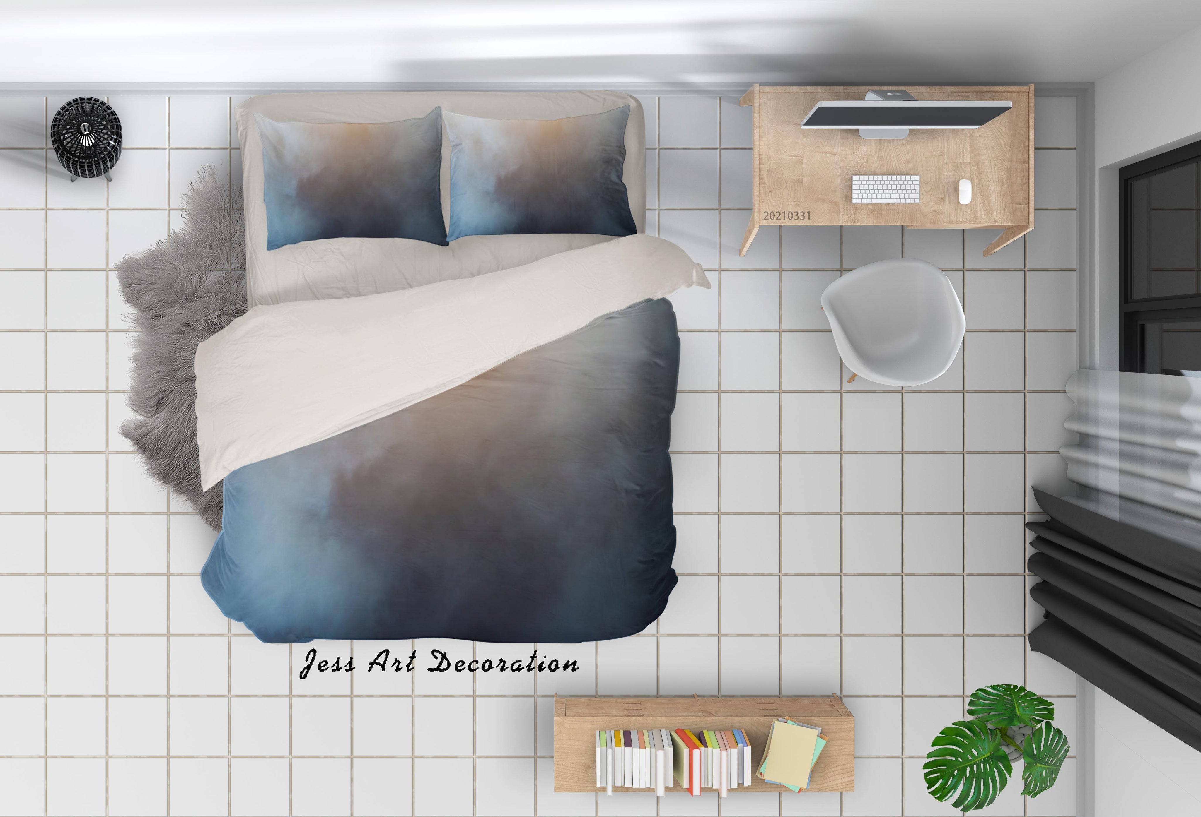 3D Abstract Grey Sky Quilt Cover Set Bedding Set Duvet Cover Pillowcases 213- Jess Art Decoration