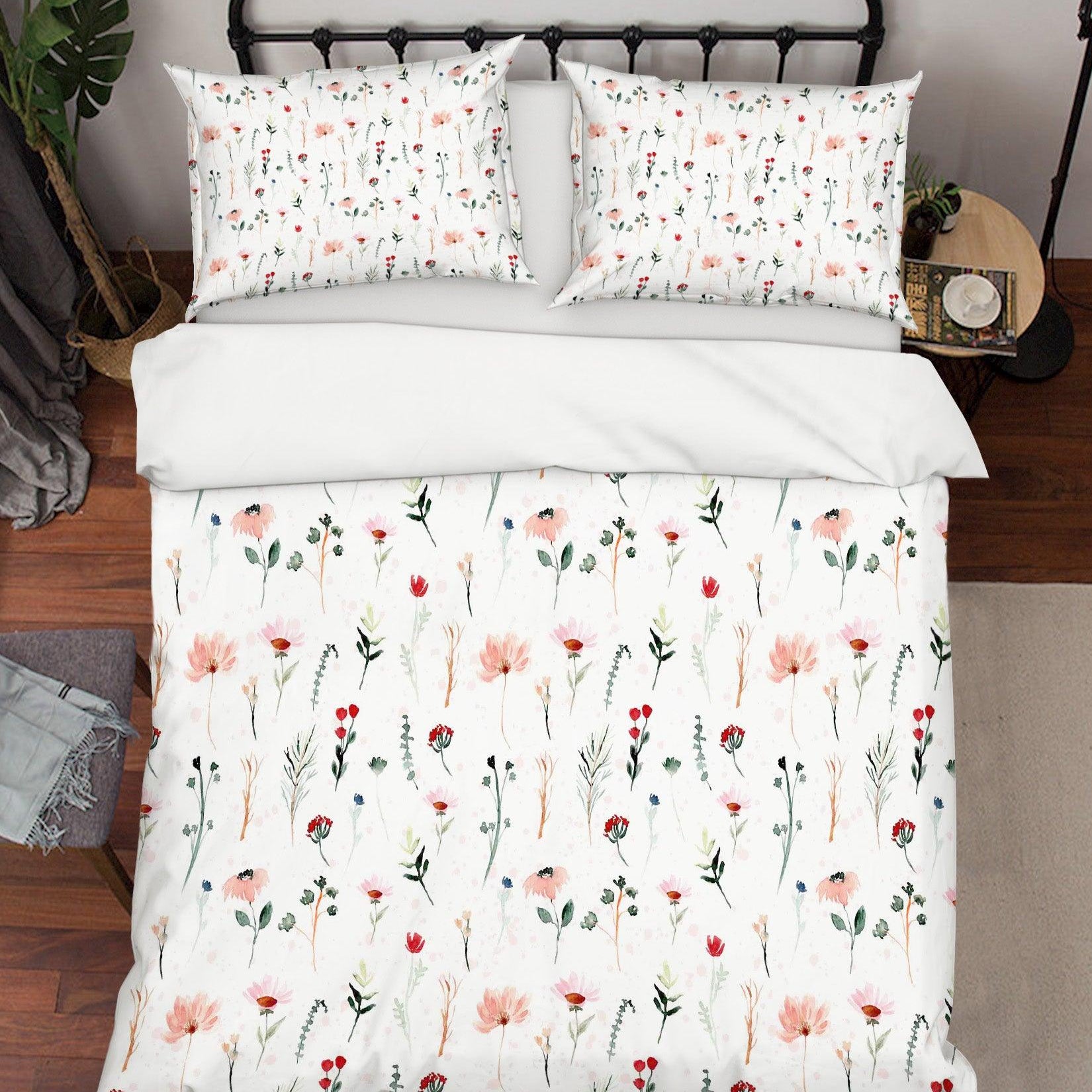 3D Pink Floral Light Quilt Cover Set Bedding Set Pillowcases 46- Jess Art Decoration