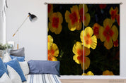 3D Yellow California Poppy Sunshine Curtains and Drapes GD 3191- Jess Art Decoration