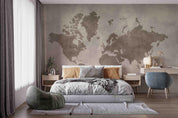 3D Map World Concrete Wall Mural Wallpaper SWW4484- Jess Art Decoration