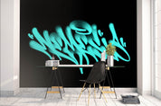 3D Abstract Blue Slogan Wall Mural Wallpaper 245- Jess Art Decoration
