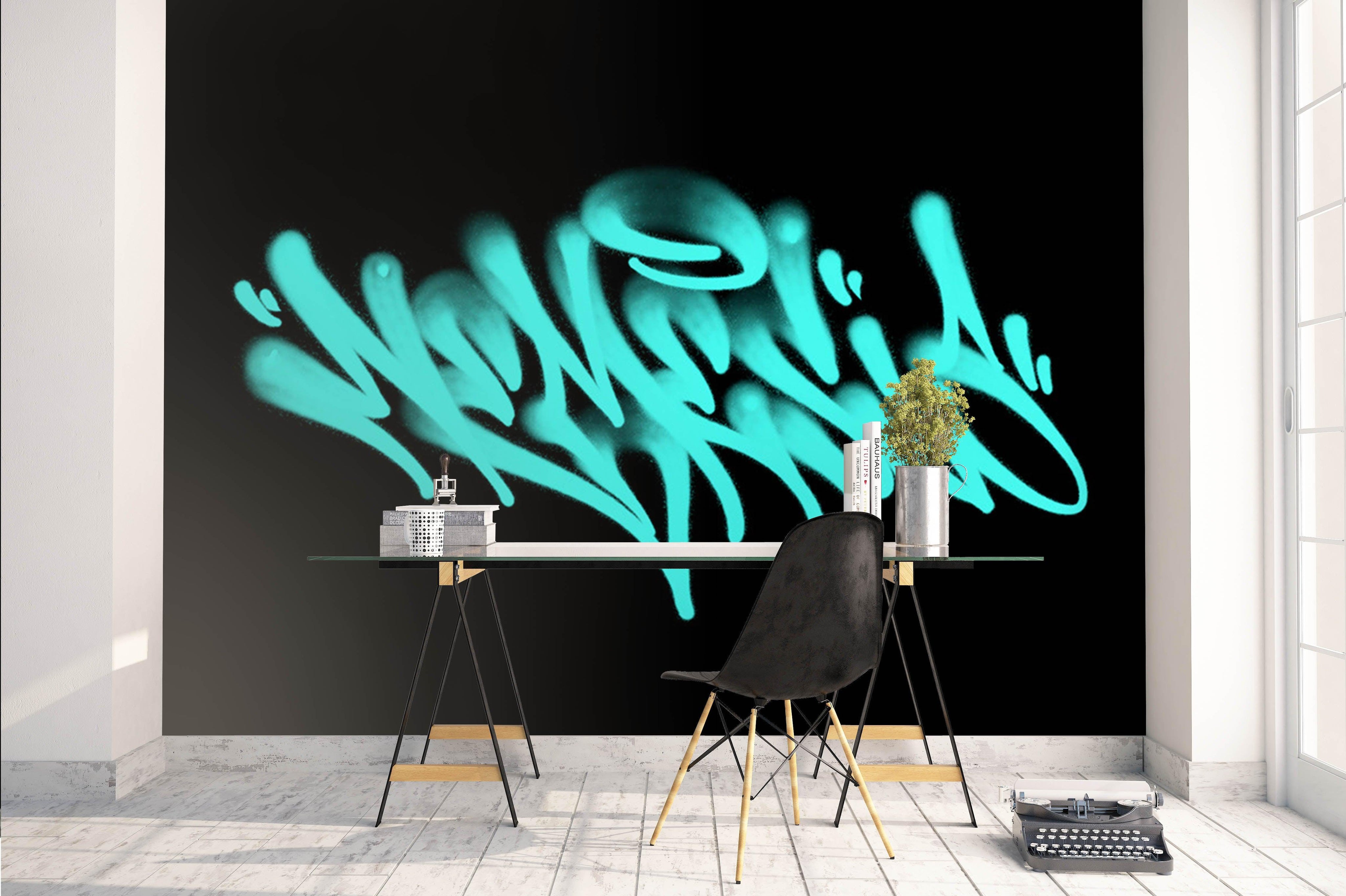 3D Abstract Blue Slogan Wall Mural Wallpaper 245- Jess Art Decoration