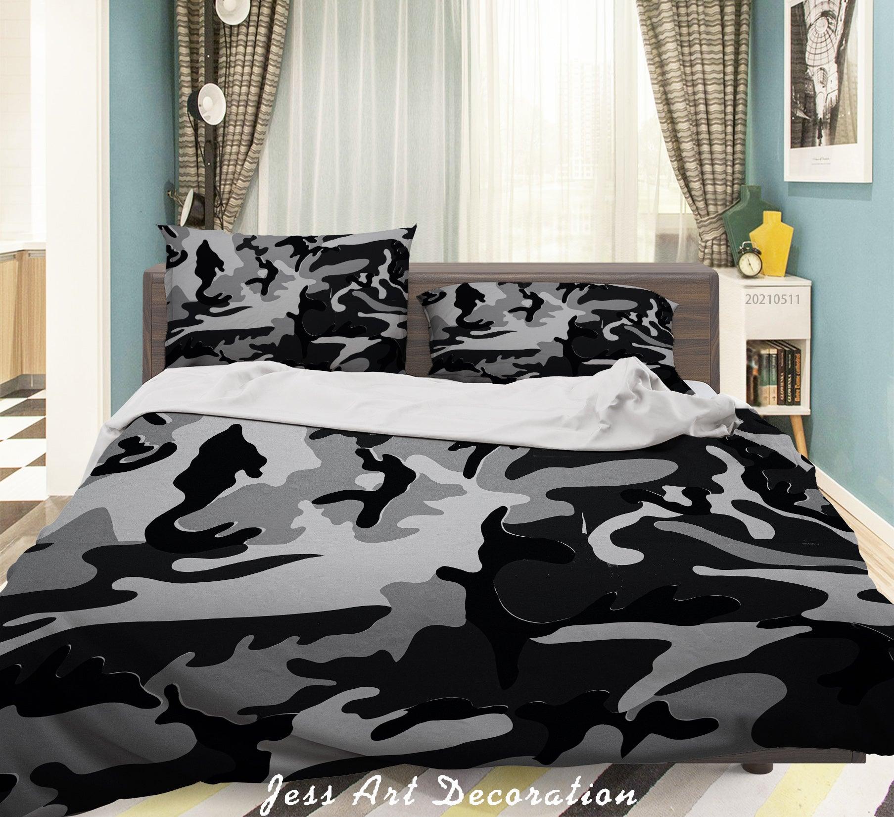 3D Abstract Grey Black Marble Texture  Quilt Cover Set Bedding Set Duvet Cover Pillowcases 610- Jess Art Decoration