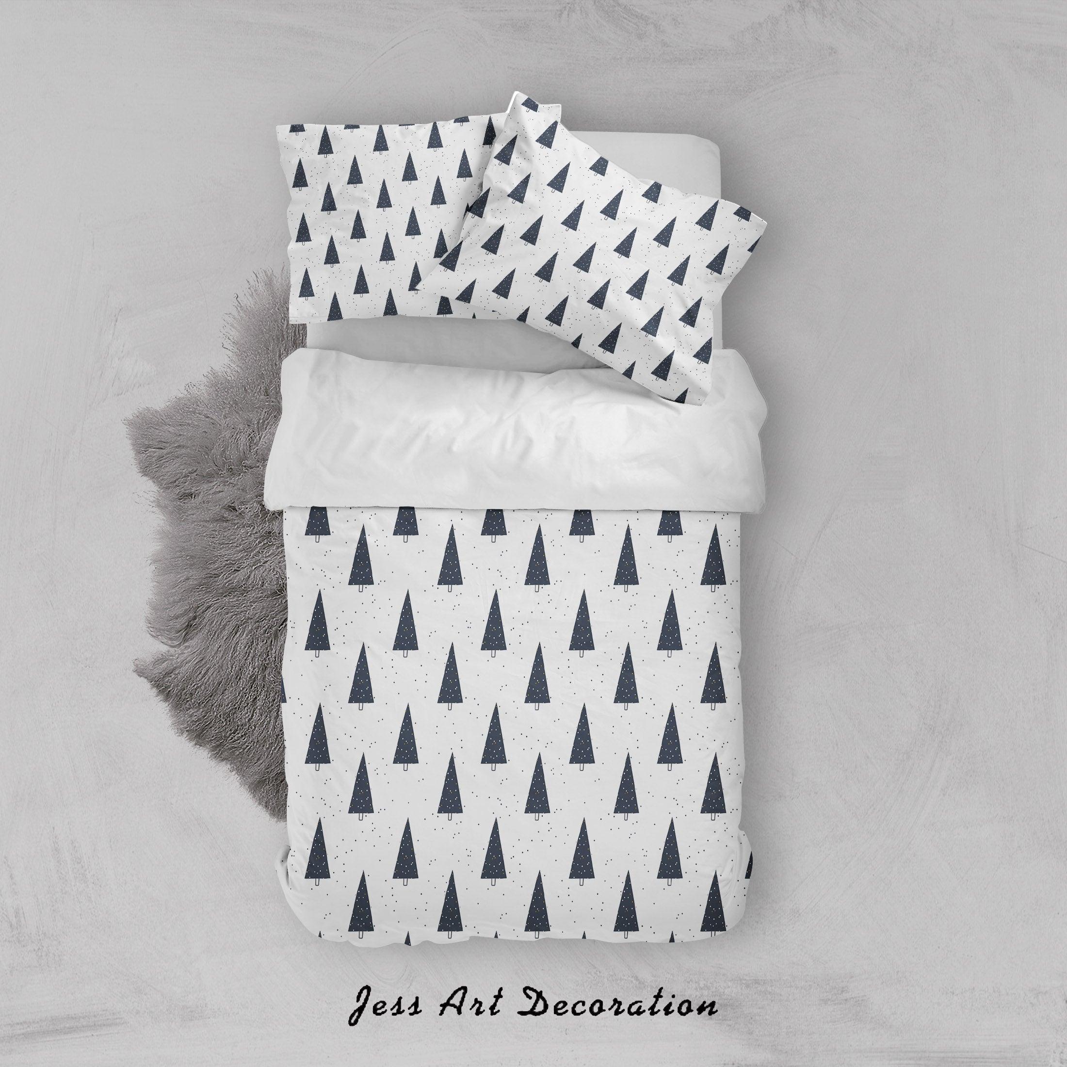 3D White Black Pine Trees Quilt Cover Set Bedding Set Duvet Cover Pillowcases SF64- Jess Art Decoration