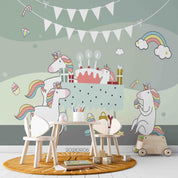 3D Unicorn Rainbow Cake unicorn rainbow birthday mural wall mural wallpaper for nursery - view 2