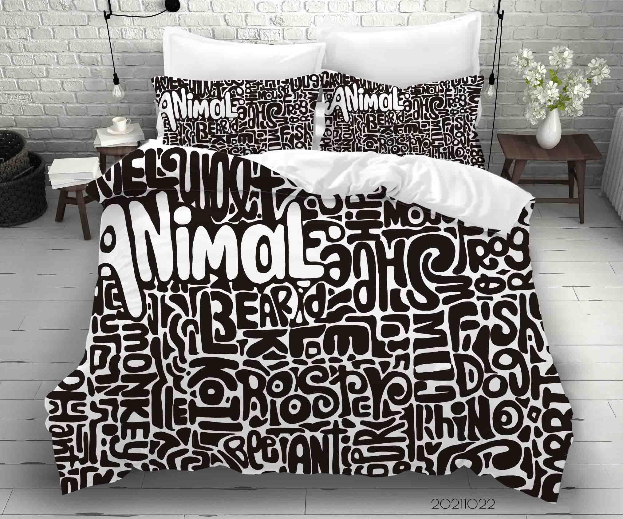 3D Abstract Alphabet Graffiti Quilt Cover Set Bedding Set Duvet Cover Pillowcases 33- Jess Art Decoration