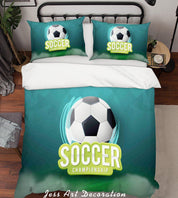 3D Football Soccer Quilt Cover Set Bedding Set Pillowcases 38- Jess Art Decoration