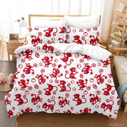 3D Hand Drawn Animal Monkey Red Quilt Cover Set Bedding Set Duvet Cover Pillowcases 70- Jess Art Decoration