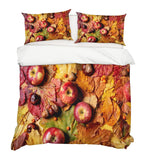 3D Autumn Apples Defoliation Quilt Cover Set Bedding Set Pillowcases 61- Jess Art Decoration