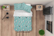 3D Cartoon Blue Cat Quilt Cover Set Bedding Set Duvet Cover Pillowcases LXL 24- Jess Art Decoration