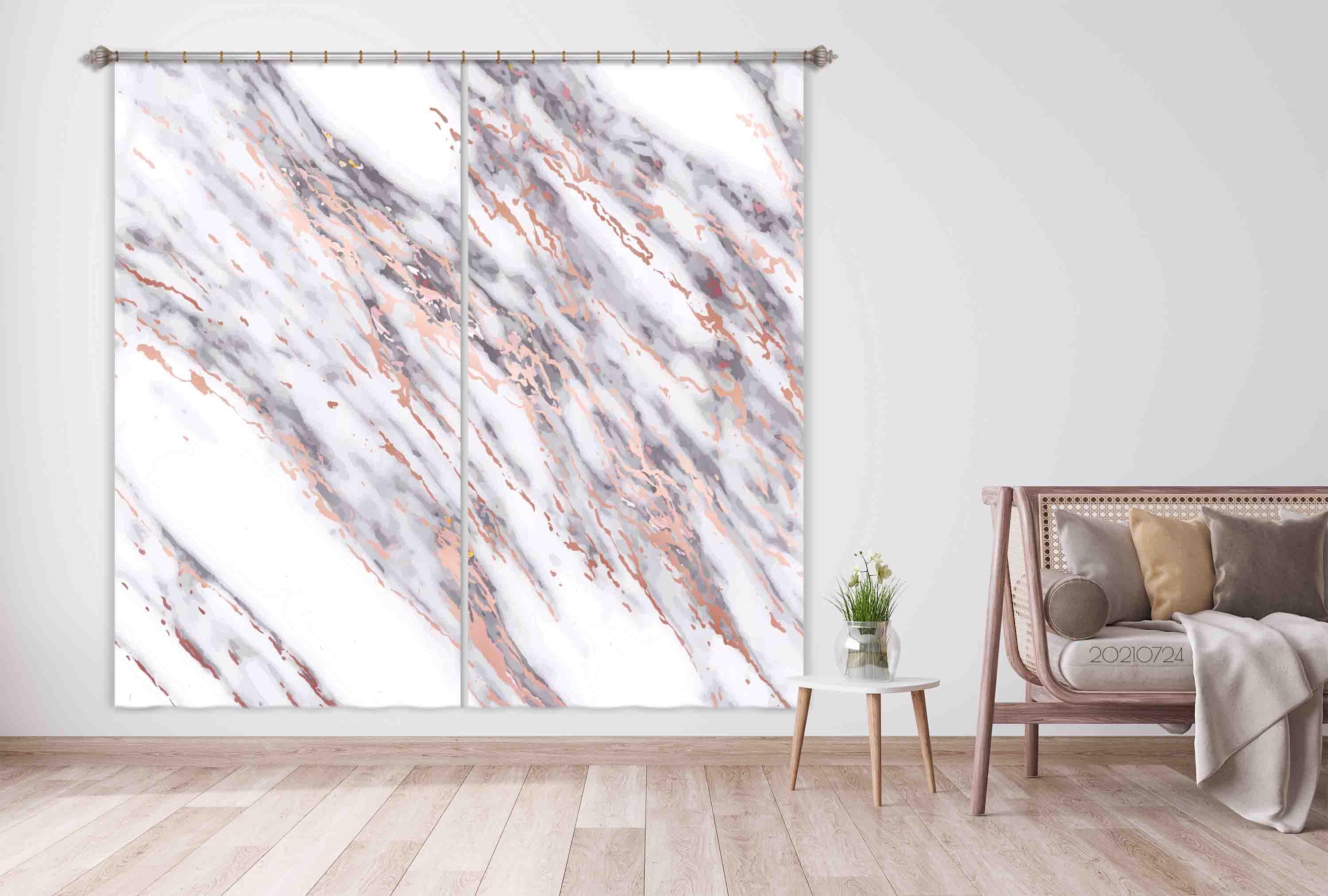 3D Abstract Black Marble Texture Curtains and Drapes LQH 67- Jess Art Decoration