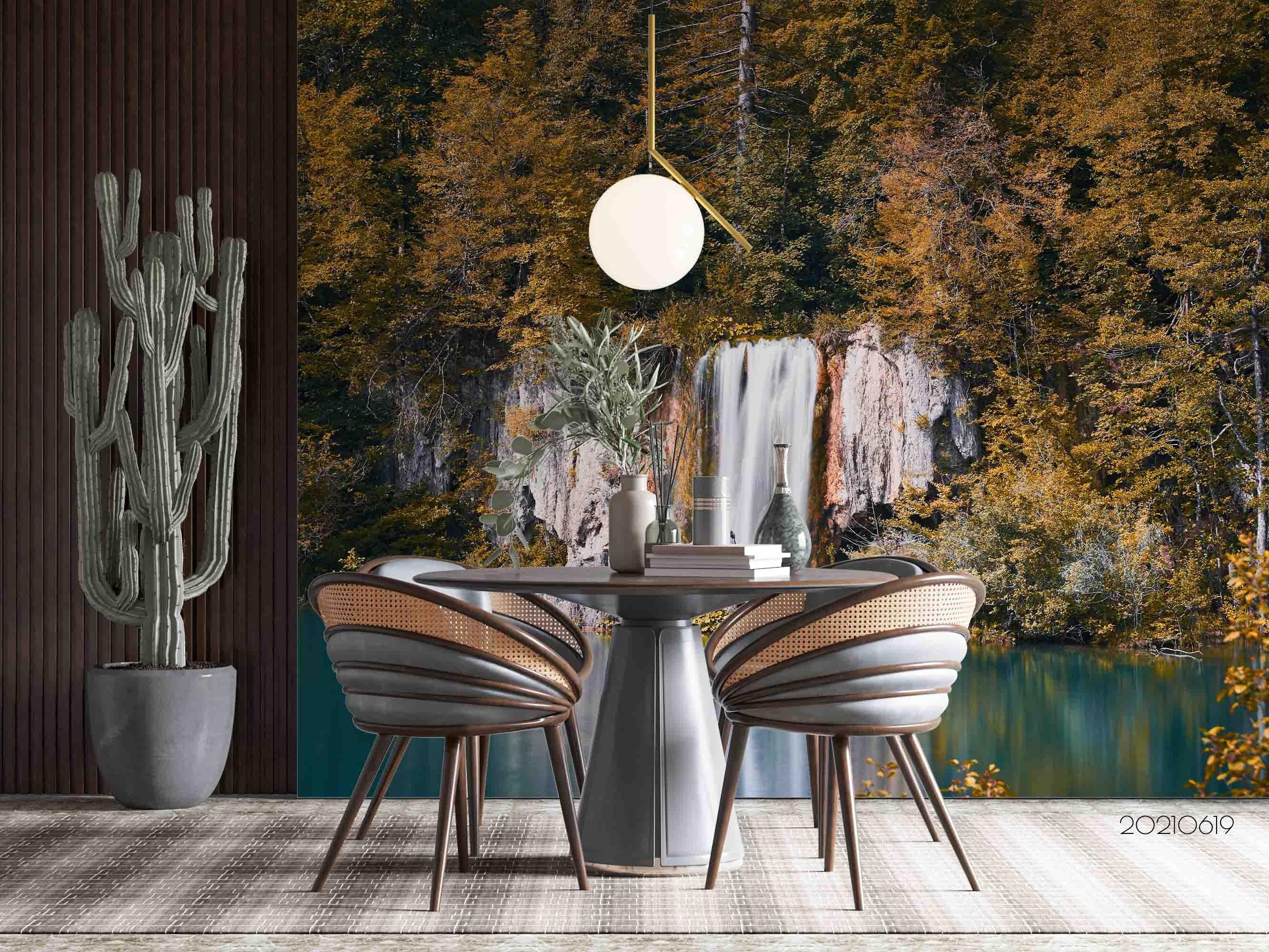 3D Green Forest Waterfall Landscape Wall Mural Wallpaper LQH 188- Jess Art Decoration