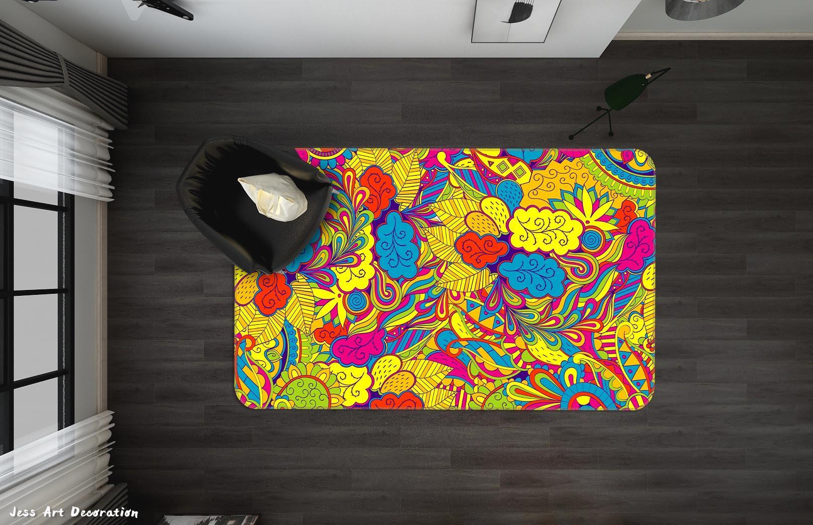 3D Abstract Color Graffiti Non-Slip Rug Mat A675 LQH- Jess Art Decoration