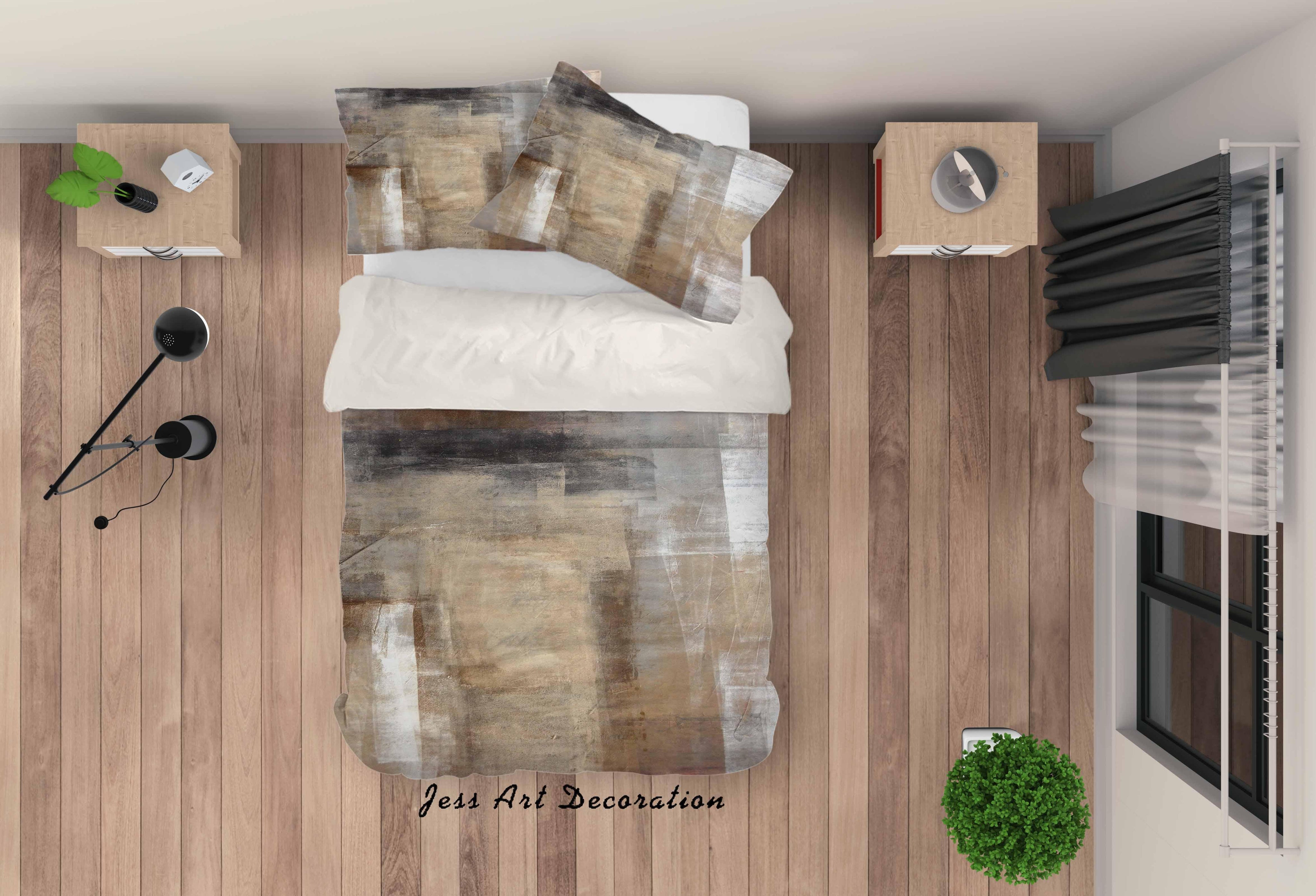 3D Abstract Light Color Oil Painting Quilt Cover Set Bedding Set Pillowcasesn 74- Jess Art Decoration