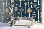3D Retro Metal Key Pattern Wall Mural Wallpaper 44- Jess Art Decoration