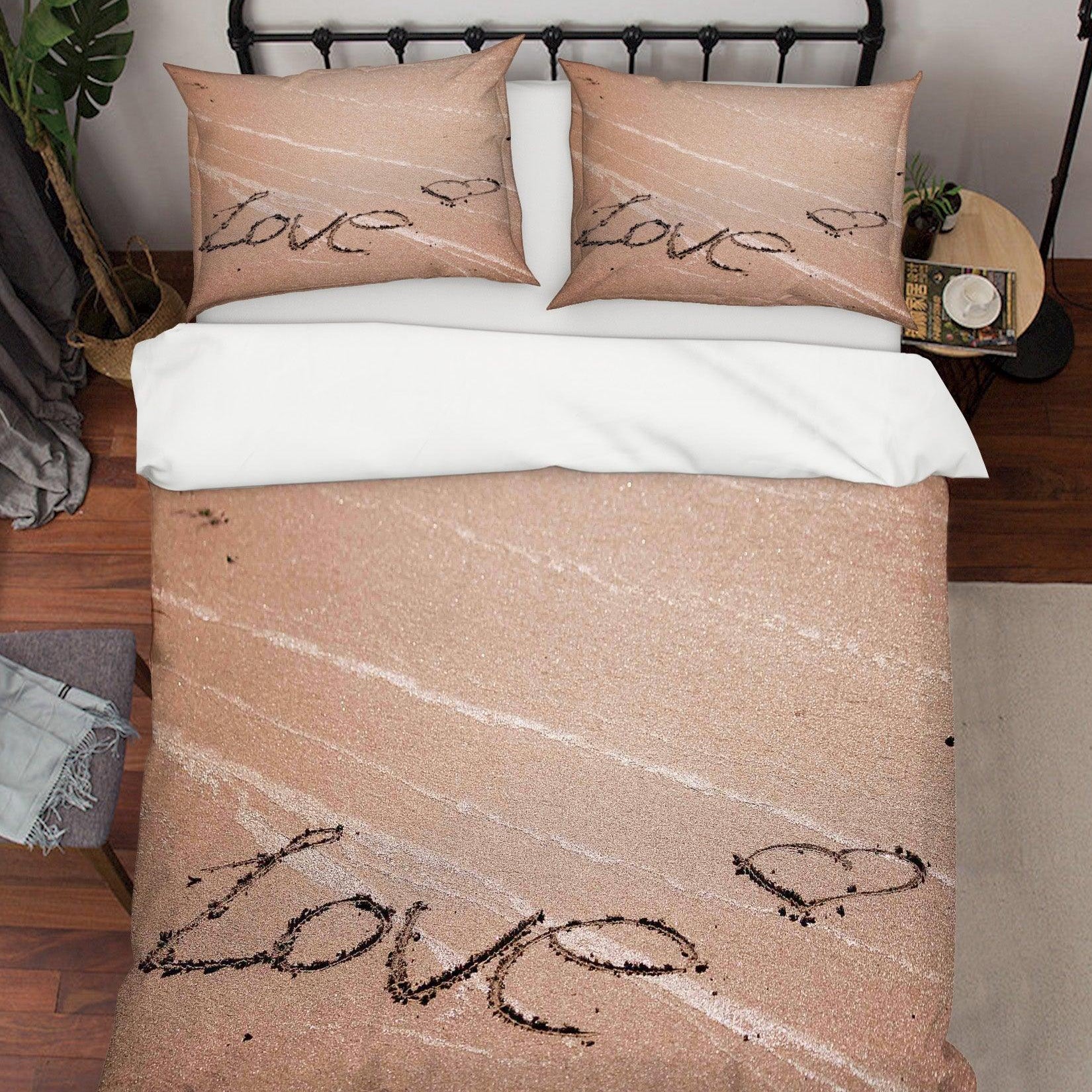 3D  Beach Letters   Quilt Cover Set Bedding Set Pillowcases  80- Jess Art Decoration