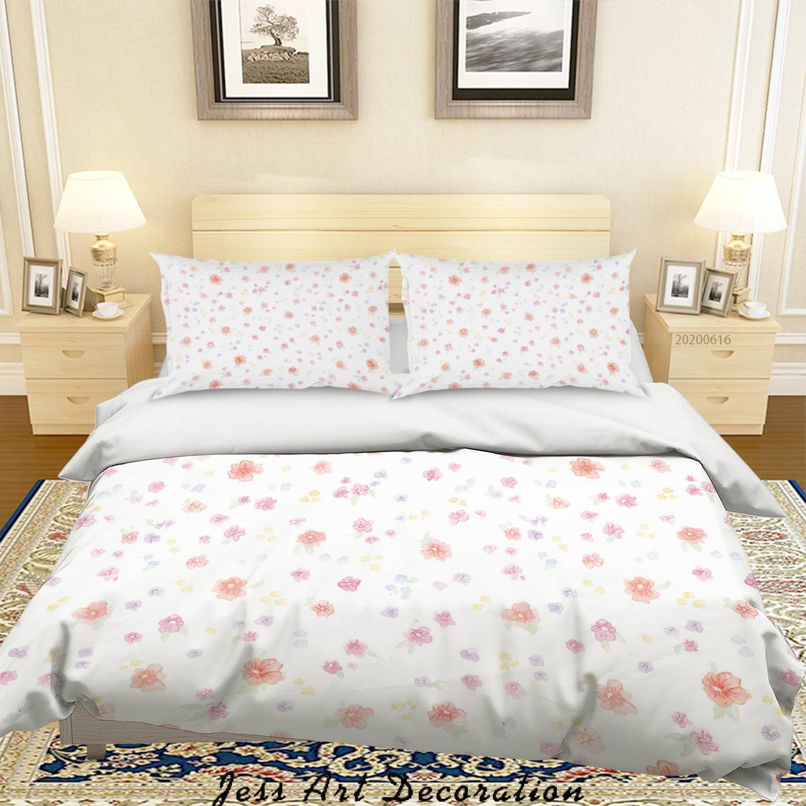 3D White Floral Quilt Cover Set Bedding Set Duvet Cover Pillowcases SF40- Jess Art Decoration